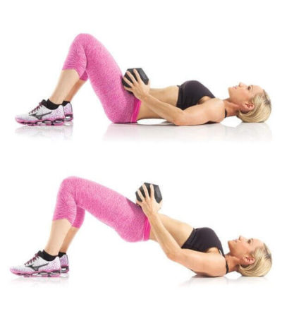 Glute Bridge with Dumbbells