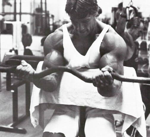 Arnold Schwarzenegger Biceps preacher curl