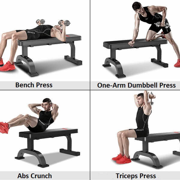 Best Compact Weight Bench -3 YOLEO Flat Bench Dumbbell press - Ab Exercise - Triceps