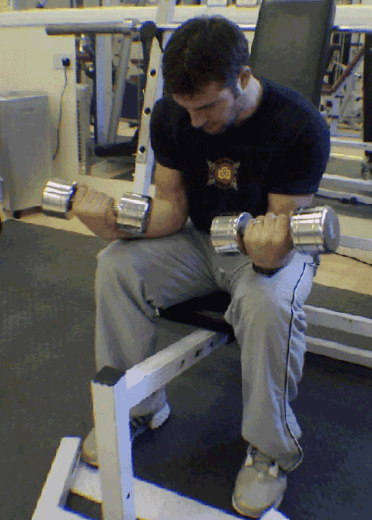 Dumbbell Wrist Flexion Forearms Exercise 6 step 2