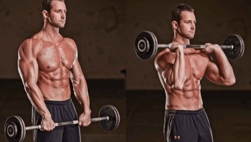 Barbell Reverse Curl Forearms Exercise 2