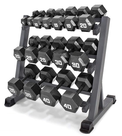 Marcy 3 Tier Steel Dumbbell Weight Rack Storage for Home Workout Gym