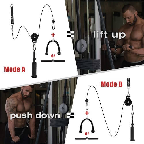 Mikolo Lift and pull Pulley System with Upgraded Weight Cable Pulley for Adjustable cable Length for Lat Biceps Curl Triceps Pull Down