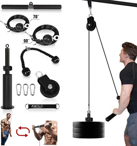 Mikolo wall-mounted cable pulley for pullup and liftdown workouts