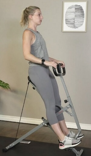Row N ride upright using Sunny Health Fitness squats machine