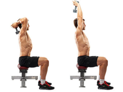 Seated Dumbbell Overhead Triceps Extension