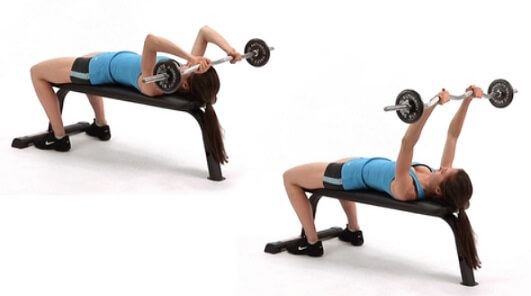 Skull crusher for Triceps Women