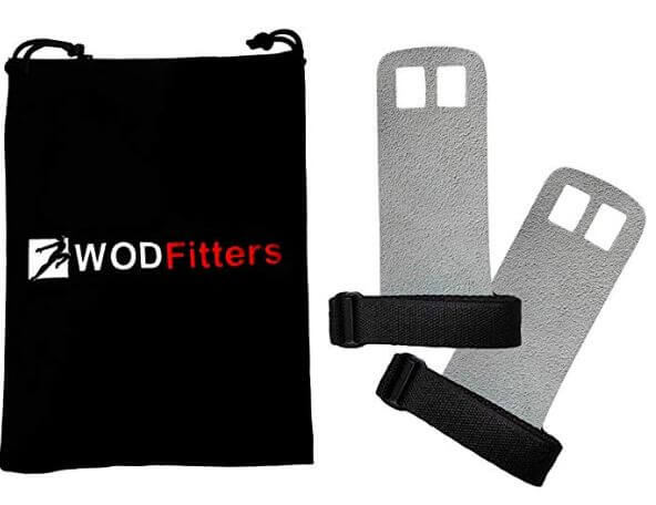 WODFitters Textured Leather crossfit Grips for Training with grip bag