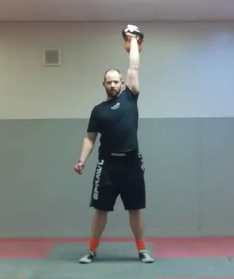Waiters Walking workout using kettlebell to strength scapula and wrist