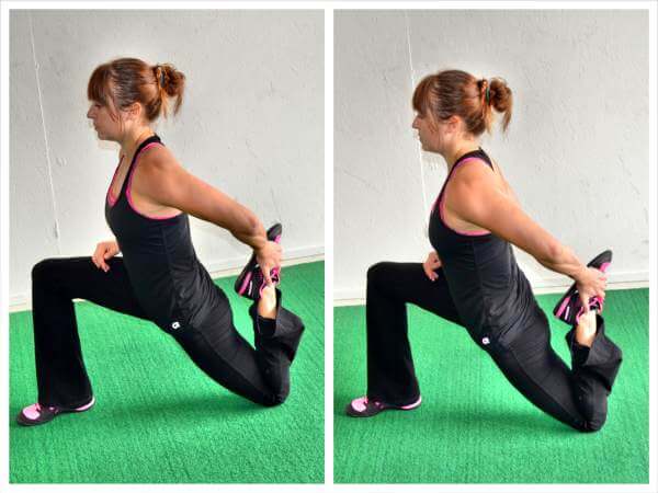 kneeling hip and quad stretch